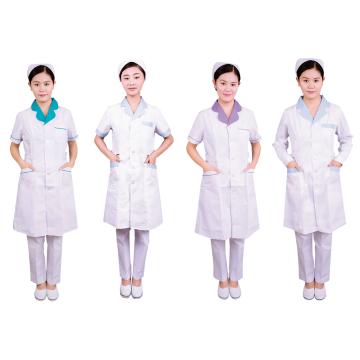 洪正 护士服 冬装大褂上下圆领 浅紫 (1件)
